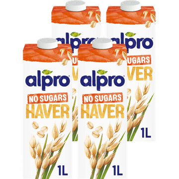 Alpro Haverdrink Zonder Suikers Houdbaar 4 x 1 L