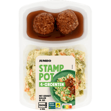 Jumbo Stamppot 4-Groenten met Gehaktballen in Jus 500 g
