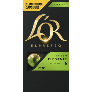 L'OR Espresso Lungo Elegante Aluminium Capsules 10 Stuks 52 g