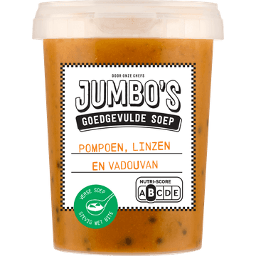 Jumbo's Goedgevulde Soep Pompoen, Linzen en Vadouvan 500 g