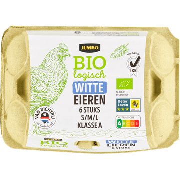 Jumbo Biologisch Witte Eieren 6 Stuks