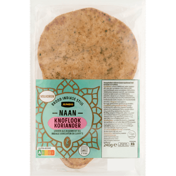 Jumbo Volkoren Naan Knoflook Koriander 2 Stuks