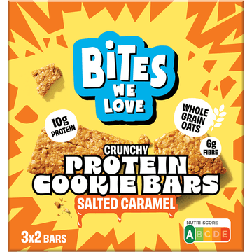 BitesWeLove Crunchy Protein Cookie Bars Salted Caramel 120g