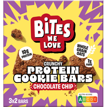 BitesWeLove Crunchy Protein Cookie Bars Chocolate Chip 120g
