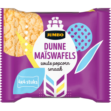 Jumbo Dunne Maïswafels Zoute Popcorn Smaak 4 x 4 Stuks