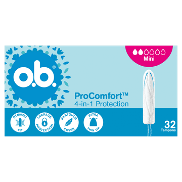 o.b. ProComfort 4-in-1 Protection Mini Tampons 32 Stuks