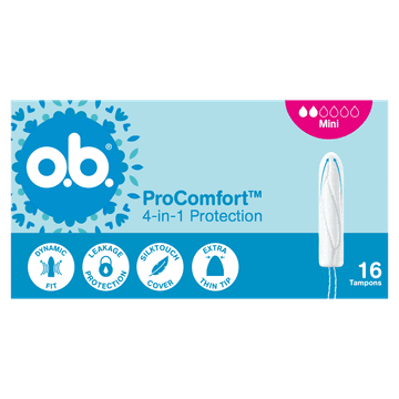 o.b. ProComfort 4-in-1 Protection Mini Tampons 16 Stuks