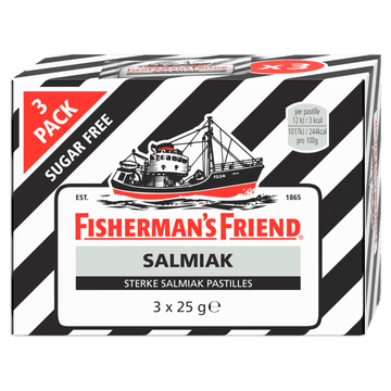 Fisherman's Friend Sterke Salmiak Pastilles 3 x 25 g
