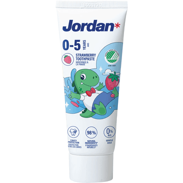 Jordan Tandpasta Milde Frambozensmaak 0-5 Jaar 50 ml