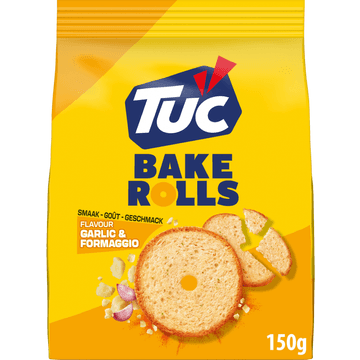 TUC Bake Rolls Crackers Garlic & Formaggio 150 g