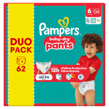 Pampers Baby-Dry Pants Maat 6, 62 Luierbroekjes
