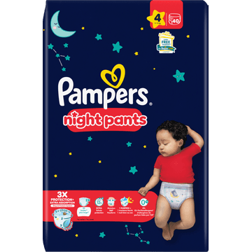 Pampers Night Pants Maat 4, 40 luierbroekjes