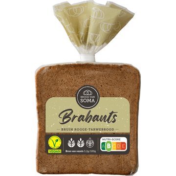 Brood van Soma Brabants Bruin Rogge-Tarwebrood 400 g
