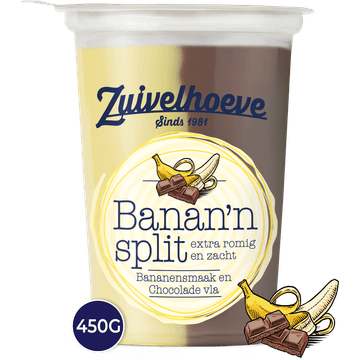 Zuivelhoeve Banan'n Split Bananensmaak en Chocolade Vla 450 g