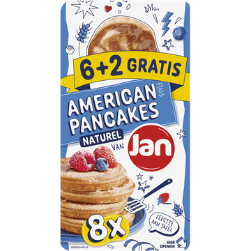 Jan American Style Pancakes Naturel 6+2 Stuks 400 g