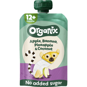 Organix Fruitpuree Apple, Banana, Pineapple & Coconut 12 Maanden 100 g