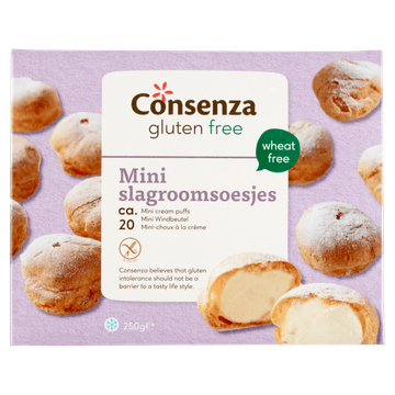 Consenza Gluten Free Mini Slagroomsoesjes 250 g