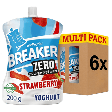 Melkunie Breaker Zero Aardbei Yoghurt - 6 x 200 g