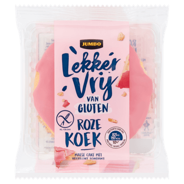 Jumbo Lèkkér Vrij van Gluten Roze Koek 50 g
