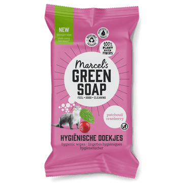 Marcel’s Green Soap hygiënische schoonmaakdoekjes Patchouli & Cranberry - 60st